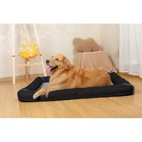 Raikou Hundebett Hundesofa Katzenbett Tierbette Bezug abnehmbar und waschbar Boden wasserabweisend Anti Rutsch Braun Gr. 80*60cm