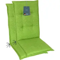 DiscountDeal24 LILENO HOME Gartenstuhl Auflagen als [2er Set - Hochlehner] in Apfelgrün - bequeme Liegen als Sitzauflagen für Gartenmöbel - Stuhlkissen für Gartenstühle und Klappstühle