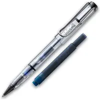 Lamy Tintenroller VISTA Transparent ROLL-INK Füller ergonomisch mit löschbare Füller Tintenpatrone blau