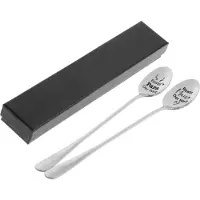 JORMFTTE Eisportionierer aus Edelstahl (2 Stück) - Geschenke für Mama und Papa, Set mit 2 Löffeln mit Gravur, Beste Mütter und Väter der Welt, Weihnachts-, Muttertags- und Vatertagsgeschenke