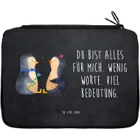 Mr. & Mrs. Panda Federmappe Pinguin Pärchen - Kreidetafel - Geschenk, Federmäppchen, Liebe, Schlampermäppchen, Etui für Stifte, Bleistiftetui, Mäppchen, Schulmäppchen