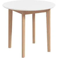 HOMCOM Esstisch, Runder Küchentisch für 2 Personen, Esszimmertisch, Holz, Weiß
