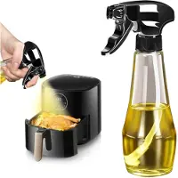 Zimtky Extrem präzise Öl-Sprühflasche aus Glas - Multifunktionaler Premium Öl-Spray - Coole Küchen Gadgets für Speiseöl - Oil Spray zum Kochen，Schwarz