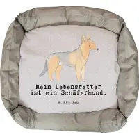 Mr. & Mrs. Panda Hundekorb Schäferhund Lebensretter - Grau Pastell - Geschenk, Geburtstag, Weihnachten, Hund, Hundekörbchen, Valentinstag, Vatertag