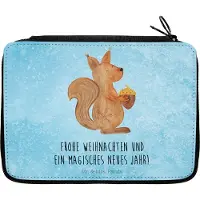 Mr. & Mrs. Panda Federtasche Eichhörnchen Weihnachtszeit - Eisblau - Geschenk, Vogel, Weihnachtsgruß, Weihnachten, Etui, Neujahr, Frohe, Schlampermäppchen, Mäppchen
