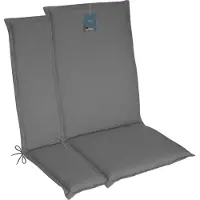DiscountDeal24 LILENO HOME Gartenstuhl Auflagen als [2er Set - Hochlehner] in Grau - bequeme Liegen als Sitzauflagen für Gartenmöbel - Stuhlkissen für Gartenstühle und Klappstühle MALT