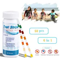 Zimtky 50 Stück 6 In 1 Spa Pool Teststreifen Für Ph Gesamtchlor Alkalinität Cyanursäure