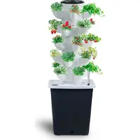 MEIYOU Hydroponisches Pflanzsystem mit Pumpe, vertikaler Gartenkasten für 25 Pflanzen, Indoor-Garten-Set mit Wassertank