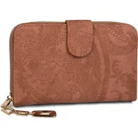 StyleBREAKER Geldbörse mit Paisley Blumen Blüten Prägung, umlaufender Reißverschluss und RFID Schutz, Portemonnaie, Damen 02040098
