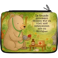 Mr. & Mrs. Panda Bleistiftetui Bär Arzt Design - Weiß - Geschenk, Professor, Doktor, Mäppchen, Ärztin, Etui, Teddy, Schlampermäppchen, Doktorin, für Stifte, Federmappe