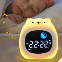 Keepgogo Nachtlichter, Niedliches Silikon-Bären-Nachtlicht, LED mit Farbwechsel, USB-Aufladbar, Timer, 8 Farbe dimmbar, Schlafhilfe,Einschlaflicht,Schlafzimmer