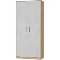 SMARTBett GmbH SMARTBett Schrank Kleiderschrank Aktenschrank 100 cm Wildeiche/Beton