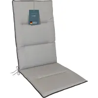 DiscountDeal24 LILENO HOME Gartenstuhl Auflagen als [1er Set - Hochlehner] in Grau + Keder Anthrazit - bequeme Liegen als Sitzauflagen für Gartenmöbel - Stuhlkissen für Gartenstühle und Klappstühle