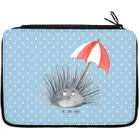 Mr. & Mrs. Panda Federmäppchen Seeigel - Blau Pastell - Geschenk, Lebe, Leben, Etui für Stifte, Federtasche, Selbstliebe, Selbstakzeptanz, Bleistiftetui, Schüleretui
