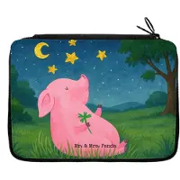 Mr. & Mrs. Panda Federtasche Schwein Glück Design - Weiß - Geschenk, Mäppchen, Stifteetui, Lustige Sprüche, Ziele, Schlampermäppchen, Sterne, Schweinchen, Schreibmappe