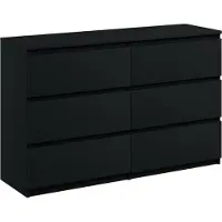 Roe furniture Kommode mit 6 Schubladen breite 120cm Sideboard moderne schwarz mat
