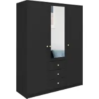 AGMAT-FURNITURE Drehtürenschrank Palermo D3, 3 Türen Kleiderschrank mit 1 Spiegel, Moderne Garderobe, Schrank Größe: 149 x 200 x 57,5 cm