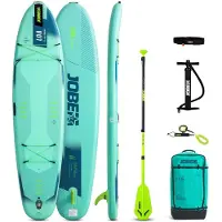Jobe Aero Loa SUP Board 11.6 Package, Stand Up Paddleboard (SUP), Wippe, Flach, Aqua-Farbe, EVA (Äthylen-Vinylazetat), Schaum, 160 kg