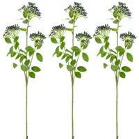Creativ Green Kunstzweig "Viburnumzweig", blau, H:55cm, Kunststoff, Kunstpflanzen, Kunstzweig, mit traumhaft schönen Blüten