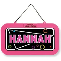 History & Heraldry GmbH LED Leuchtschild Neonschild mit Namen , Leuchtende Wanddekoration mit Batterie, 18,7x10,3x1,6cm - Hannah