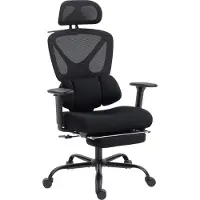 Welikera Ergonomischer Bürostuhl mit Rollen, Netzstoff, Lendenstütze, Computerstuhl mit Armlehnen, verstellbare Kopfstütze