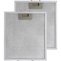 Fokelyi Dunstabzugshaubenfilter aus Metall, 2er-Set, 260 x 320 x 9 mm, Filter, leicht zu reinigen, leicht zu waschen, langlebig, weiß/grau