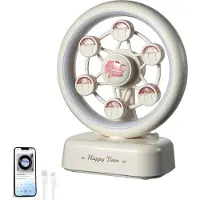 Dopwii Bluetooth Musikbox mit Nachtlicht, Ferrisrad Design, Atmosphä Renlampe, Stufenlos Nachtischlampe, Tischdeko & Geschenkidee