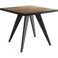 WFL GROUP Quadratischer Ausziehbarer Esstisch Quadro 100-200 cm - Industrial Esszimmertisch mit Schwarzen Holzbeinen für 4-8 Personen - Loft-Stil Küchentisch - Arvadonna Chestnut