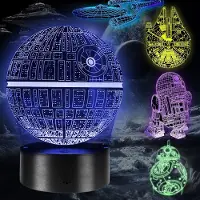 Welikera 3D Star Wars Lampe,LED Illusion Nachtlicht Spielzeug 16 Farbwechsel 5 Mustern mit Fernbedienung