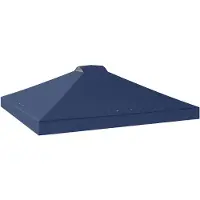 Dopwii Pavillon-Dach Ersatz UV50+ wasserfest mit 8 Abflusslöchern 3 x 3 m, Blau