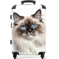 NoBoringSuitcases.com Großer Koffer - Katze - Haustier - Ragdoll - Kombinationsschloss TSA - Hartschalen Trolley 4 Rollen - 72 liter - Reisekoffer - 66 cmKoffer Mittelgroß 67x43x25 cm, 72L,