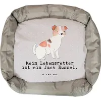 Mr. & Mrs. Panda Hundekörbchen Jack Russel Terrier Lebensretter - Grau Pastell - Geschenk, Valentinstag, Jubiläum, Welpen, Hund, Muttertag, Weihnachten