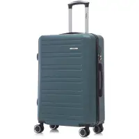 YONSLY Trolley Reisekoffer Set, Rollkoffer Handgepäck Kofferset, mit 4 Rollen 360°, Hartschalenreisekoffer, Zahlenschloss, Weicher Gummigriff ,XL, Dunkelgrün
