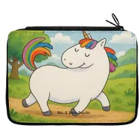 Mr. & Mrs. Panda Stiftemappe Einhorn Stolzieren Design - Weiß - Geschenk, Unicorn, Einhörner, Pferd, Federtasche, Schreibmappe, Federmappe, Federmäppchen, Etui, Mäppchen