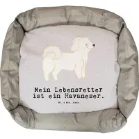 Mr. & Mrs. Panda Hundesofa Havaneser Lebensretter - Grau Pastell - Geschenk, Geburtstag, Stabil, Muttertag, Bichon Havanais, Ostern, Vatertag, Havi, Bichón Habanero, Hund