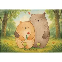 Mr. & Mrs. Panda Puzzle Bären Liebe Design 1500 Teile - Weiß - Geschenk, 2000, Freundin, Umarmung, Verknallt, Kuscheln, 500, Hochzeitstag, Puzzlespiel, 1000