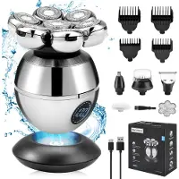 Welikera 7-Kopf-Rasierer set,Kabellos Elektrorasierer,Intelligentes Display Trimmer für Männer,Waschbar,USB-Aufladung,Vielseitiges Zubehör