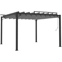 Syfax Pergola mit Lamellendach 3x3 m Anthrazit Stoff und Aluminium
