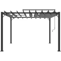 vidaXL "Sonderangebot" Pergola mit Lamellendach - CLORIS - Festzelt Gartenzelt wasserdichtz - 3x3 m Anthrazit Stoff und Aluminium - Pavillons & Partyzelte DEMöbel1229641