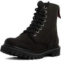 Angry Itch Lederstiefel - 8-Loch Light Vintage Schwarz 43