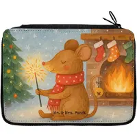 Mr. & Mrs. Panda Bleistiftetui Maus Weihnachten Design - Weiß - Geschenk, Etui, Mäuschen, Frohe, Weihnachtsgruß, Mäppchen, Federmäppchen, Federtasche, Weihnachtsmotiv