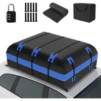 Puluomis 585L Dachbox Auto Dachkoffer Dachtasche , 500D wasserdichte Dachgepäckträger Gepäckbox für Alle Fahrzeuge Blau Schwarz