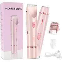 Exlene 2-in-1-Elektrorasierer für Frauen, schmerzfrei, wasserdicht, Bein-, Bikini- und Körperhaarschneider, Epiliergerät für Damen, Gesichtshaarentferner, Ha