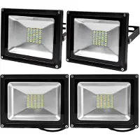 Greenmigo 4X 30W LED Fluter Strahler,IP65 Wasserdicht Schwarz Warmweiß 120°LED Außenstrahler Fluter Flutlicht AC 85-265V