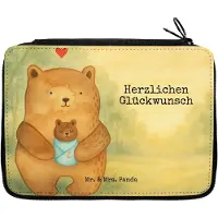 Mr. & Mrs. Panda Stifteetui Bär Baby Design - Weiß - Geschenk, Schlamper, Mäppchen, Federmäppchen, Geburtstag, Teddy, Federmappe, Stiftetasche, Federtasche, Geburt