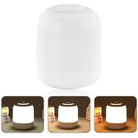 Dopwii LED Nachttischlampe, Touch-Dimmer, USB-aufladbar, mit Akku, kabellos, Memory-Funktion, tragbar, Holzoptik, für Schlafzimmer, Wohnzimmer, Camping