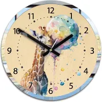 ModernClock , Wanduhr, Wanduhr für Kinder, 30 cm, Giraffe