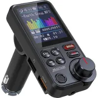 Slyrun BT93 Bluetooth FM Transmitter Auto, MP3 Player mit Mikrofon, 1,8" TFT Display, QC3.0 Ladegerät, Equalizer