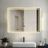 Duschparadies GmbH LED Badspiegel mit Uhr Bluetooth Warmweiß/Neutralweiß/Kaltweiß Dimmbar 100x60cm Beschlagfrei Speicherfunktion Badezimmer Spiegel mit Beleuchtung CE