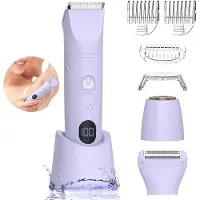 Dopwii 3 in 1 Damen Elektrorasierer, IPX6 wasserdicht, Nass & Trocken, Bikini-Trimmer, Rasierer für Achseln, Beine, Arme und Körper